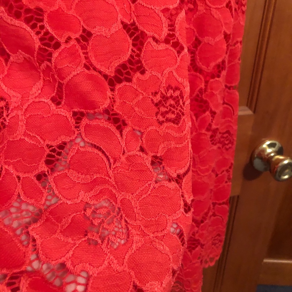 Red lace dress